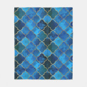 Couverture Polaire Motif Sapphire Gemstone & Gold Marocain Carrelage (Devant)