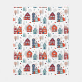 Couverture Polaire Motif scandinave d'art populaire de Chambre (Devant)