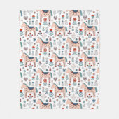 Couverture Polaire Motif scandinave d'art populaire de cheval (Devant)