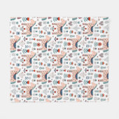 Couverture Polaire Motif scandinave d'art populaire de cheval (Devant (Horizontal))