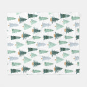 Couverture Polaire Motif scandinave de sapin de Noël (Devant (Horizontal))