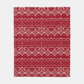 Couverture Polaire Motif scandinave rouge et blanc (Devant)