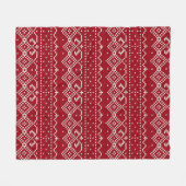 Couverture Polaire Motif scandinave rouge et blanc (Devant (Horizontal))