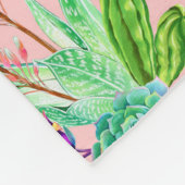 Couverture Polaire Motif se développant de Succulents d'aquarelle (Coin)
