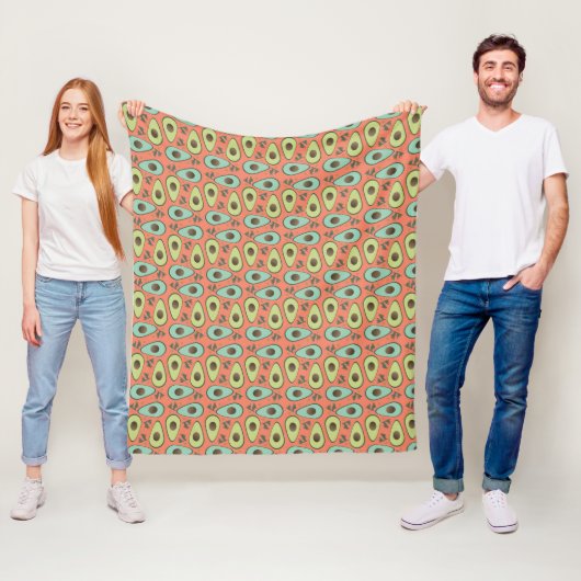Couverture Polaire Motif semi-verdoyant Avocado (En situation)