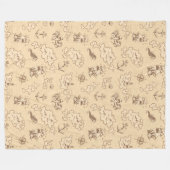 Couverture Polaire Motif sépia à thème nautique (Devant (Horizontal))