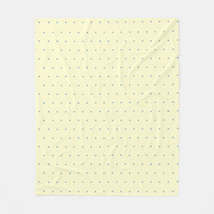 Couverture Polaire Motif simple crème et bleu clair Polka