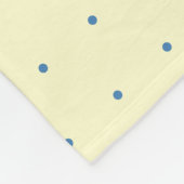 Couverture Polaire Motif simple crème et bleu clair Polka (Coin)
