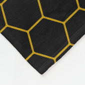 Couverture Polaire Motif simple et élégant en nid d'abeille noir jaun (Coin)