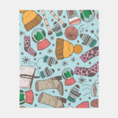 Couverture Polaire Motif Sketch Doodle de mode hivernale (Devant)