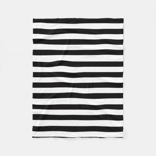 Couverture Polaire Motif solide noir et blanc moderne de rayures (Devant)
