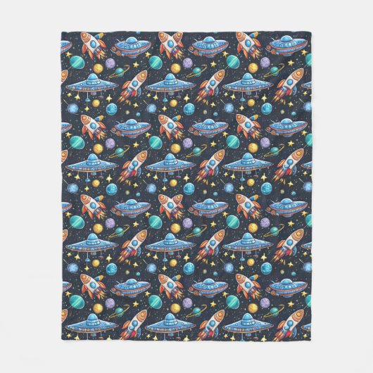 Couverture Polaire Motif spatial (Devant)