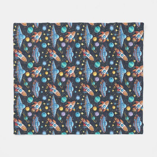 Couverture Polaire Motif spatial (Devant (Horizontal))