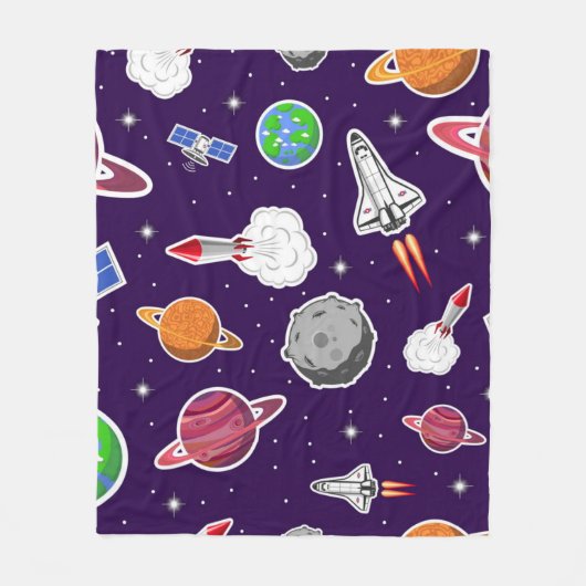 Couverture Polaire Motif spatial (Devant)