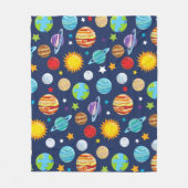 Couverture Polaire Motif spatial, Planètes, Étoiles, Cosmos, Galaxie (Devant)