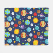 Couverture Polaire Motif spatial, Planètes, Étoiles, Cosmos, Galaxie (Devant (Horizontal))