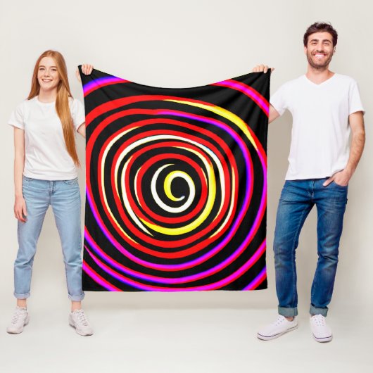 Couverture Polaire Motif spiral coloré (En situation)