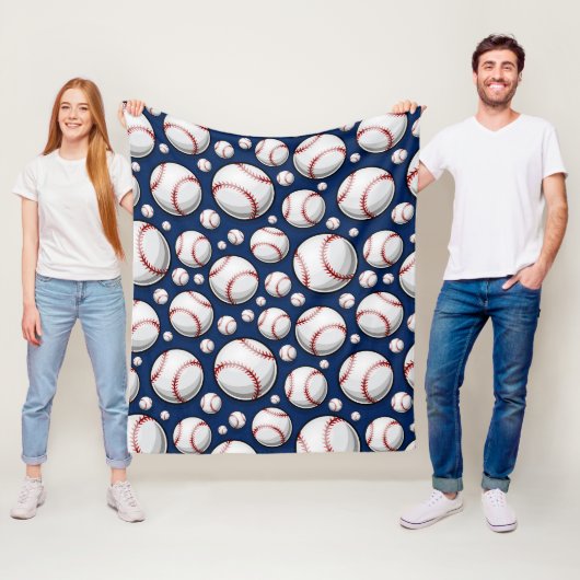 Couverture Polaire Motif sportif de baseball (En situation)