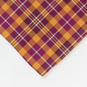 Couverture Polaire Motif sportif marron et orange de plaid