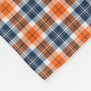 Couverture Polaire Motif sportif orange et bleu de plaid