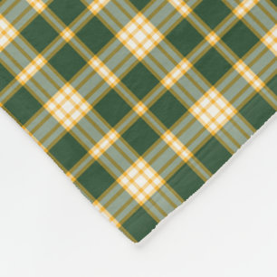 Couverture Polaire Motif sportif vert-foncé et d'or de plaid