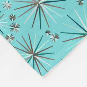 Couverture Polaire Motif Spoutnik du milieu du siècle, Bleu des Oeufs