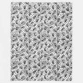 Couverture Polaire Motif style tissu-écorce - noir sur blanc (Devant)