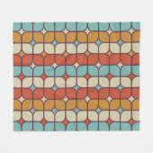 Couverture Polaire Motif, style vintage et géométrique. (Devant (Horizontal))
