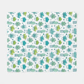 Couverture Polaire Motif succulent d'aquarelle verte et bleue (Devant (Horizontal))