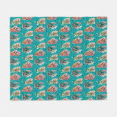 Couverture Polaire Motif succulent de cactus graphique abstrait (Devant (Horizontal))