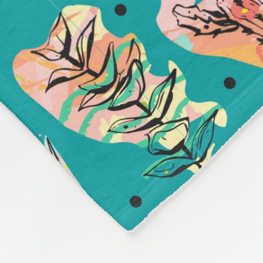 Couverture Polaire Motif succulent de cactus graphique abstrait (Coin)