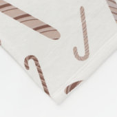 Couverture Polaire Motif Sucre de canne Brown et blanc (Coin)