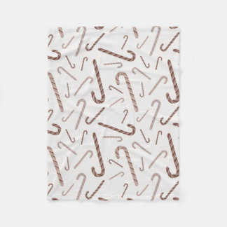 Couverture Polaire Motif Sucre de canne Brown et blanc
