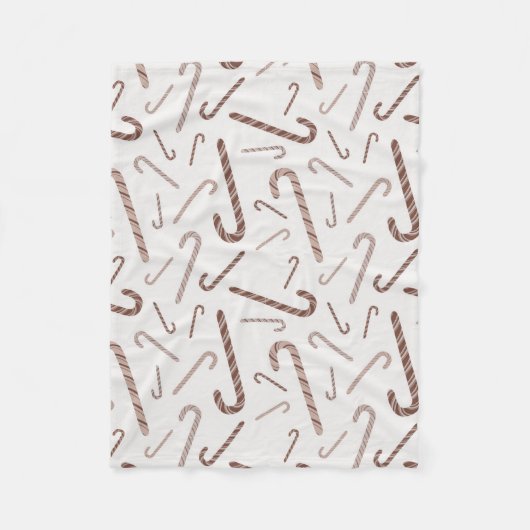 Couverture Polaire Motif Sucre de canne Brown et blanc (Devant)