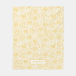 Couverture Polaire Motif Sunny Sunflower