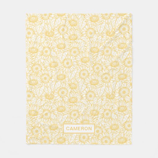 Couverture Polaire Motif Sunny Sunflower (Devant)