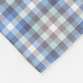 Couverture Polaire Motif Tartan bleu et taupe (Coin)