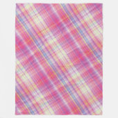 Couverture Polaire Motif Tartan Rose Tan Moderne. (Devant)
