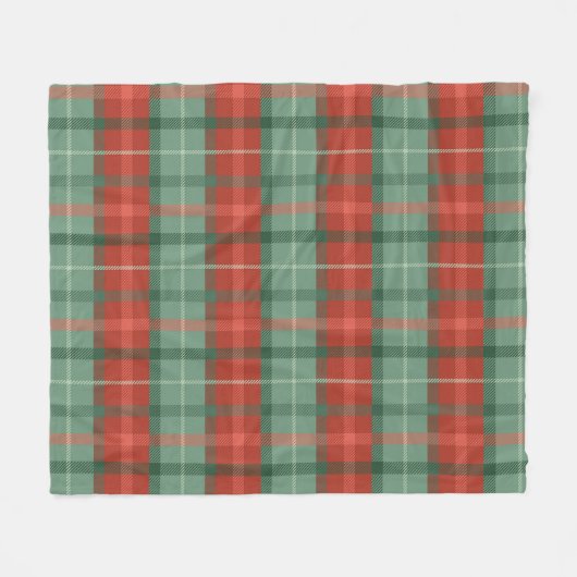 Couverture Polaire Motif tartan rouge et vert de Noël (Devant (Horizontal))
