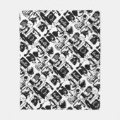 Couverture Polaire Motif téléphonique noir rétro (Devant)