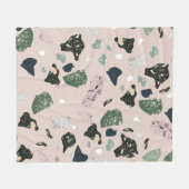 Couverture Polaire Motif Terrazzo Vert (Devant (Horizontal))
