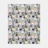 Couverture Polaire Motif texturisé tiré par la main de cactus (Devant)