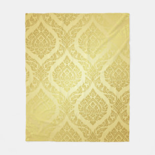 Couverture Polaire Motif thaïlandais suprême or arrière-terrain thaï,