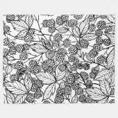 Couverture Polaire Motif tiré à la main des framboises (Devant (Horizontal))
