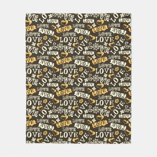 Couverture Polaire Motif tiré par la main d'amour (Devant)