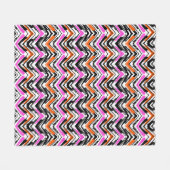 Couverture Polaire Motif tiré par la main noir, orange, et rose de (Devant (Horizontal))