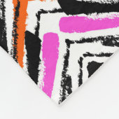 Couverture Polaire Motif tiré par la main noir, orange, et rose de (Coin)