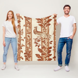 Couverture Polaire Motif Toile à rayures florales de la poule du patr