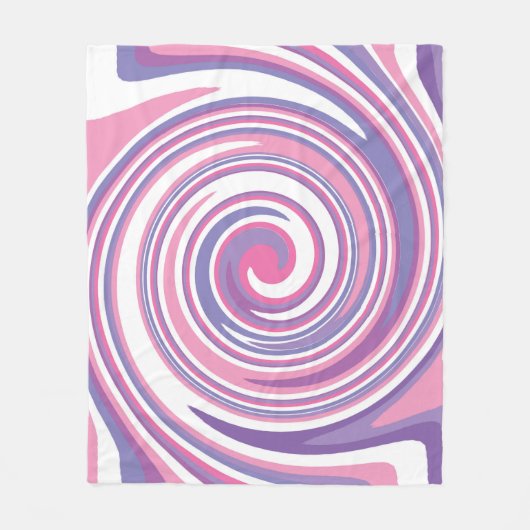 Couverture Polaire Motif tourbillon rose et violet (Devant)