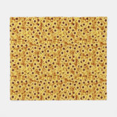 Couverture Polaire Motif Tournesol, Or, Jaune et Marron (Devant (Horizontal))